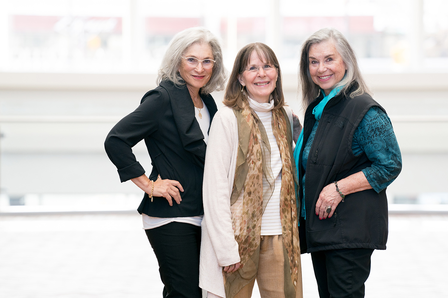 Portrait of Hinda Miller, Polly Smith, and Lisa Lindahl. 