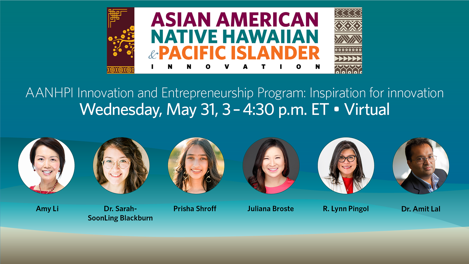 AANHPI Innovation and entrepreneurship program -- May 31, 3-4:30 pm ET