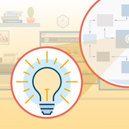An illustration of a lightbulb and process schematic that represents Utility Patents intellectual property.