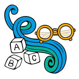 This graphic shows illustrations of eyeglasses and building blocks.