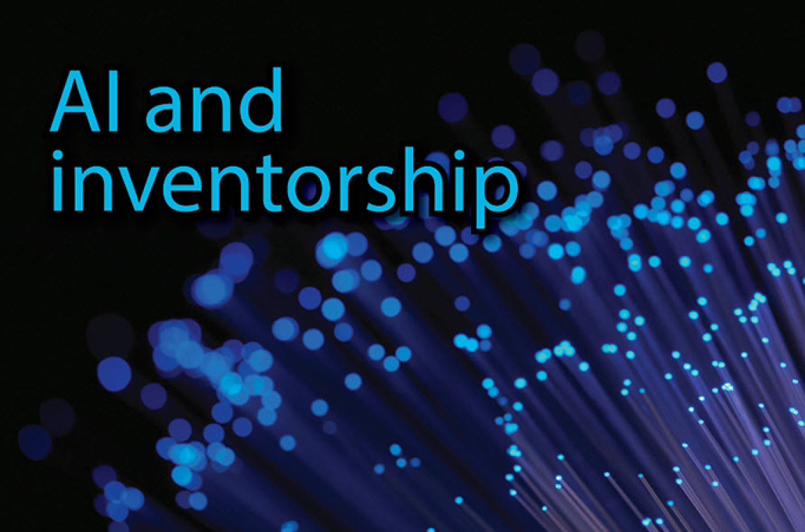 Decorative AI inventorship graphic