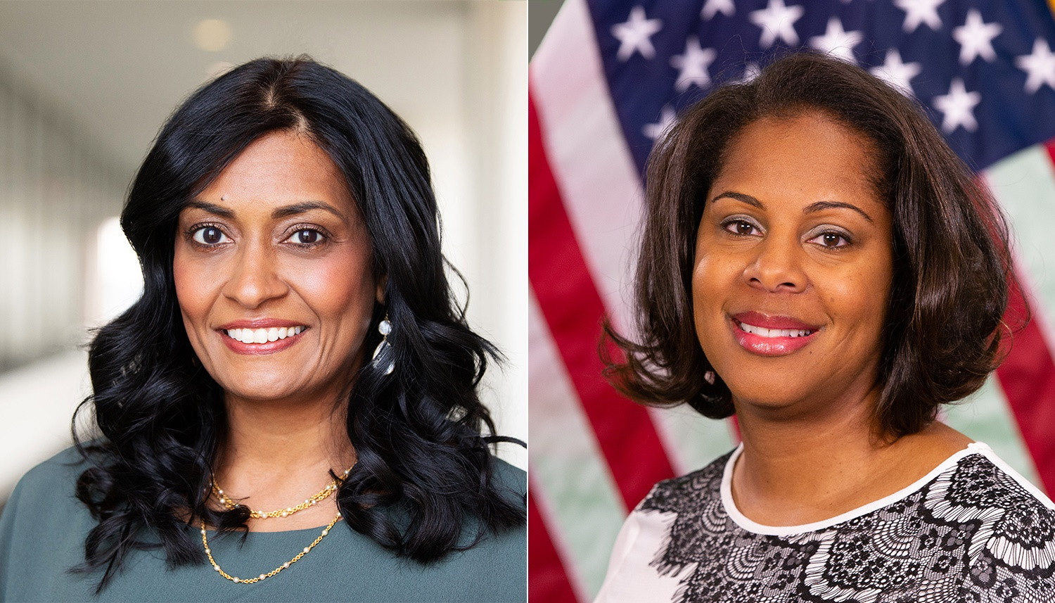 Side by side portraits of Commissioner for Patents Vaishali Udupa and TC Director Kiesha Bryant