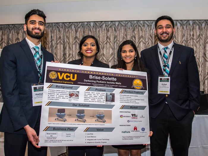 Virginia Commonwealth University student showcase participants and their project poster