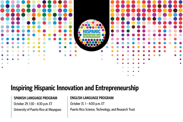 English language version copy of Inspiring Hispanic Innovation and Entrepreneurship graphic for Puerto Rico program