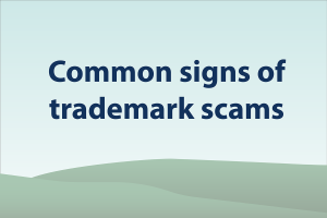 Watch this video to see common signs of trademark scams