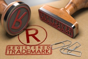 Rubber stamp of the registered trademark symbol