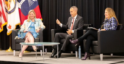 Increasing Diversity in Innovation Conference fireside chat between Director Vidal and Deputy Secretary of Commerce Don Graves.