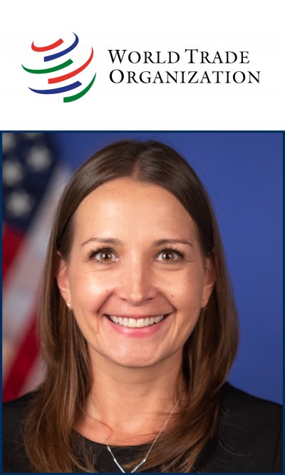 IP Attache Helene Liwinski with WTO logo