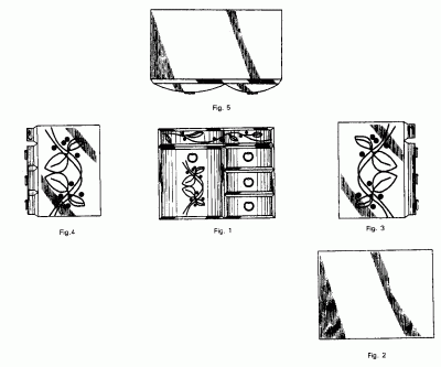 Design patent drawing for jewelry box