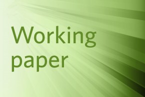 Working paper text on a green abstract background.