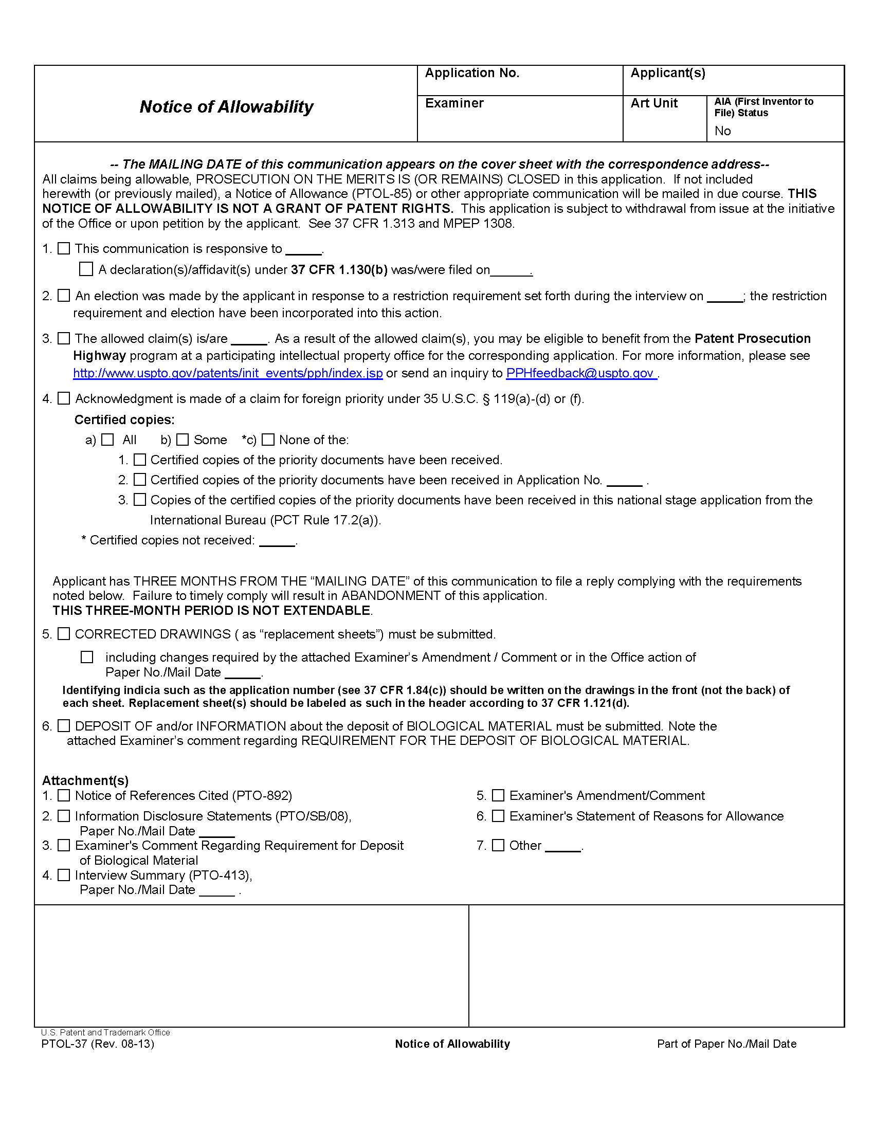 Notice of Allowability