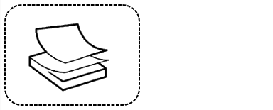 Image of a paper stack surrounded by a broken line box.