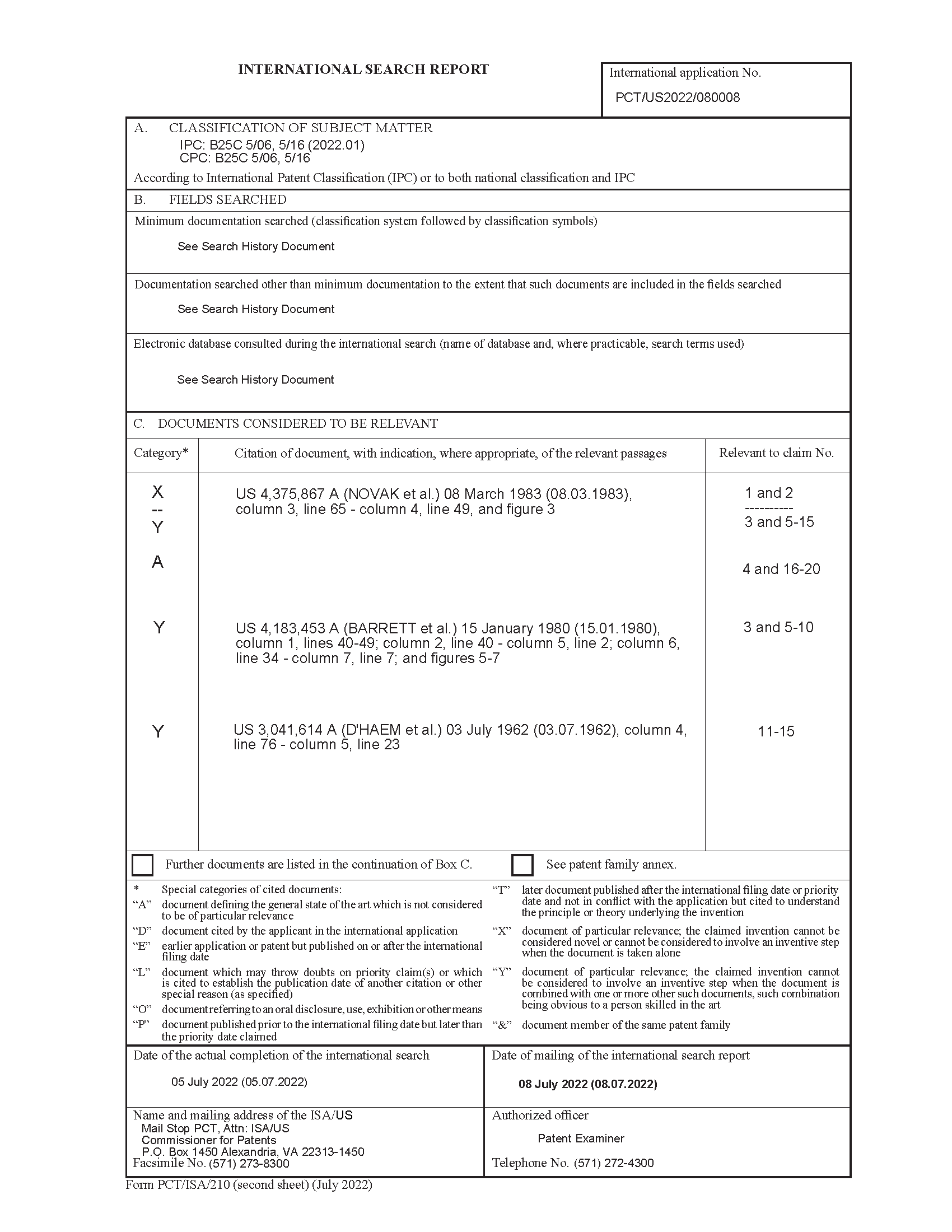 Patent Cooperation Treaty (PCT) International Search Report (PCT Article 18 and Rules 43 and 44) (Figure 3)