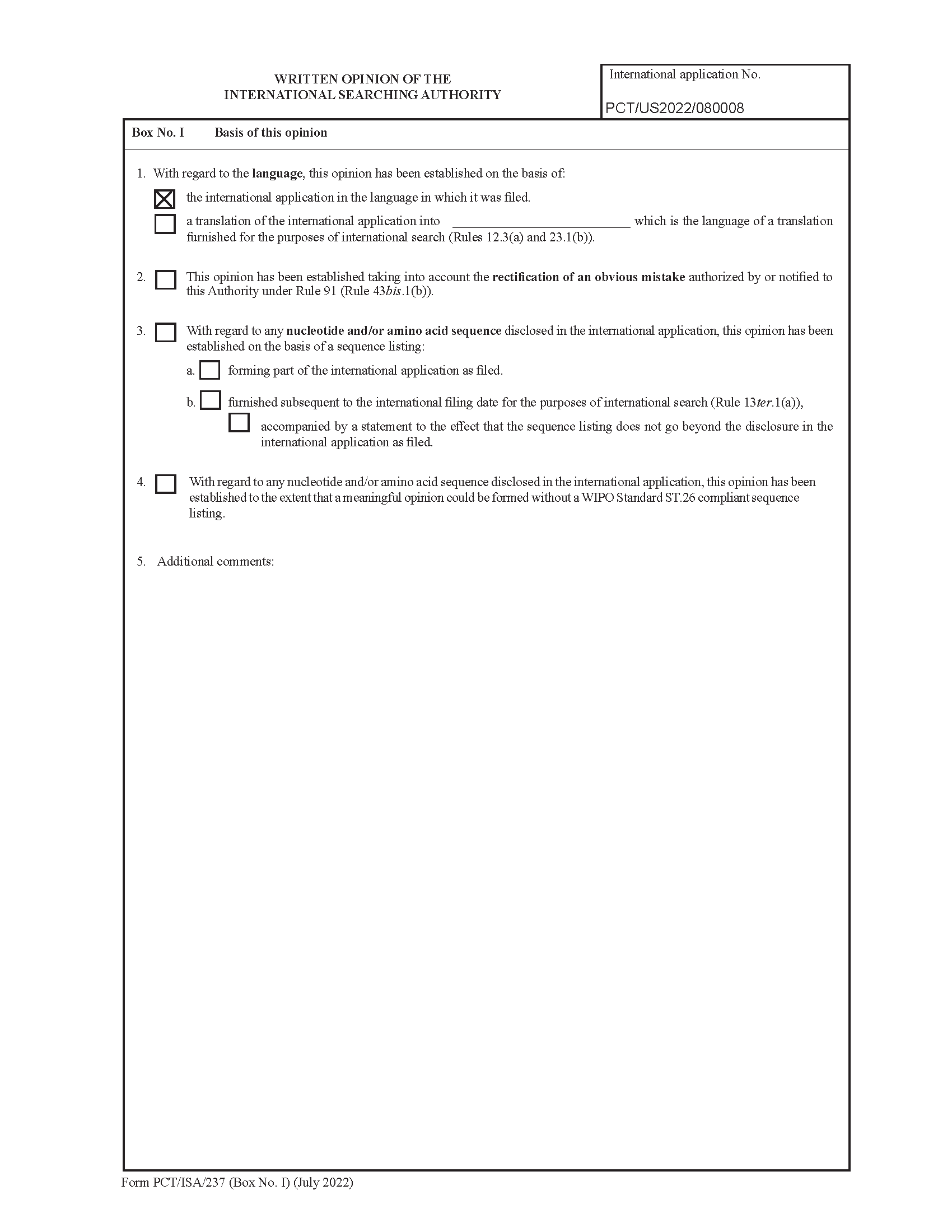 Written Opinion of the International Searching Authority (Figure 2)