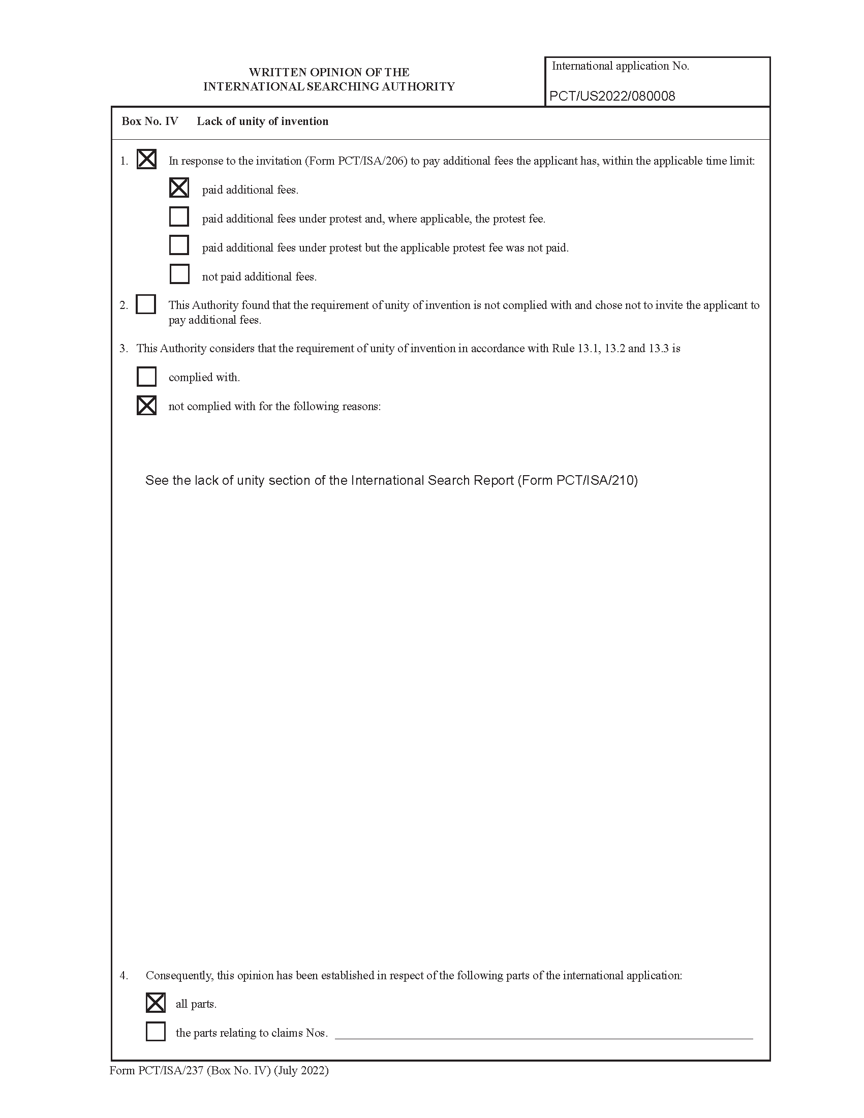 Written Opinion of the International Searching Authority (Figure 3)