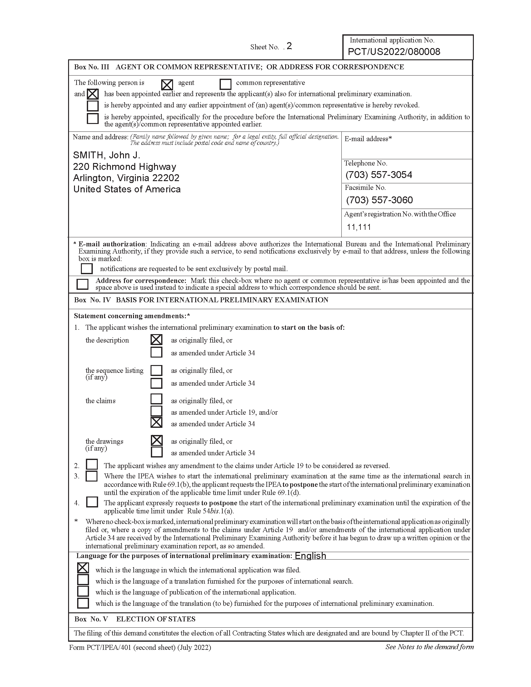 PCT/IPEA/409 Box No. 1. International Preliminary Report on Patentability