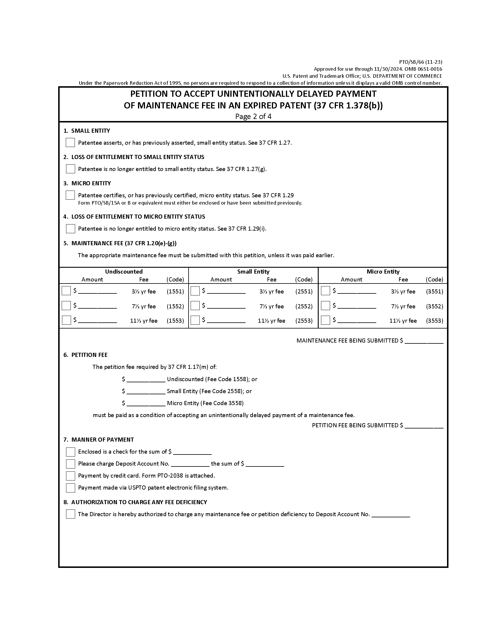 PTO/SB/66 -- Page 2