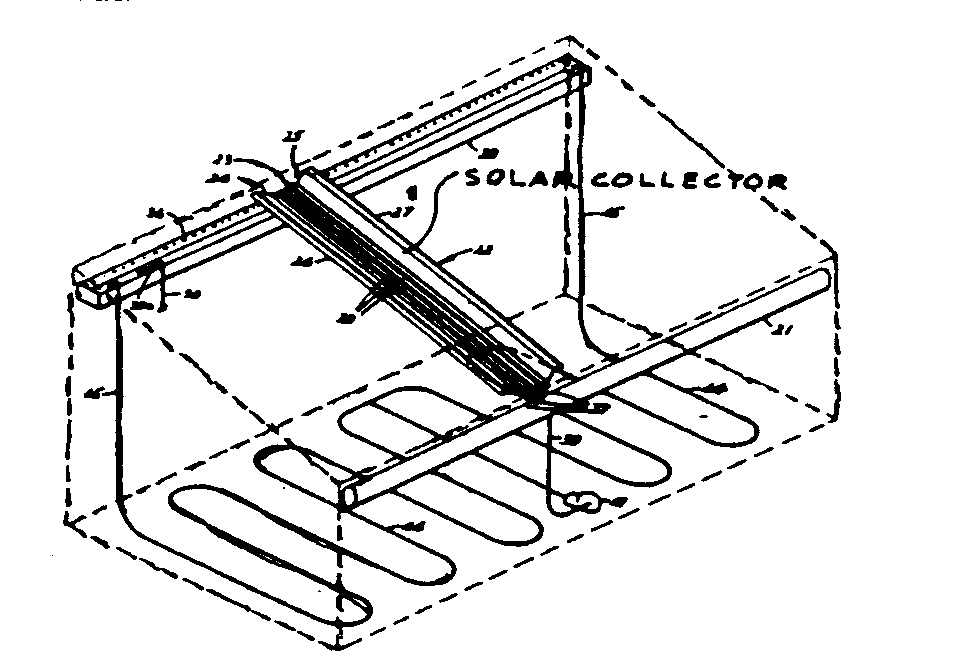 Solar heating system, wherein solar heating assemblies areadapted to form the roof of a structure.  The solar heating assembliesmay not occupy the entire surface area of a roof, but the uppersheathing elements of the solar heating assemblies may extend overthe entire roof area so that no other provision for roofing of thestructure is necessary.
