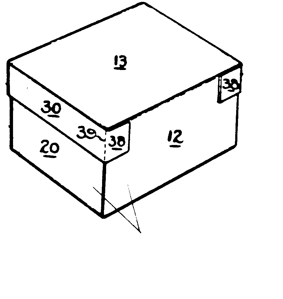 folded flange or tab two box walls
