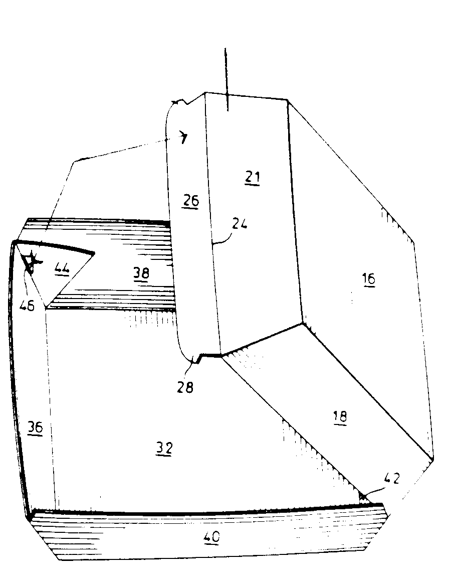 flange or tab, securing means
