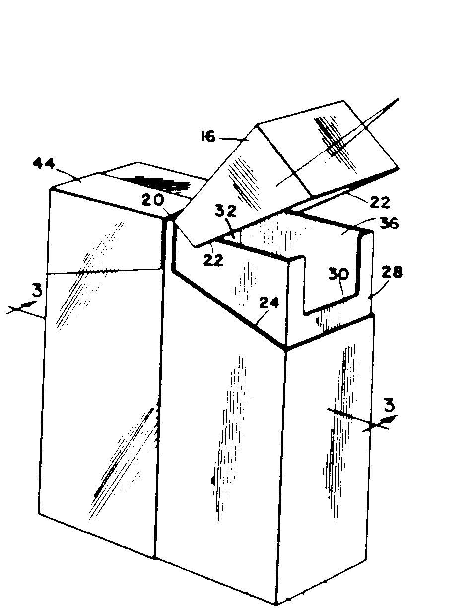 hinged closure, material cut from sidewalls; sidewalls
