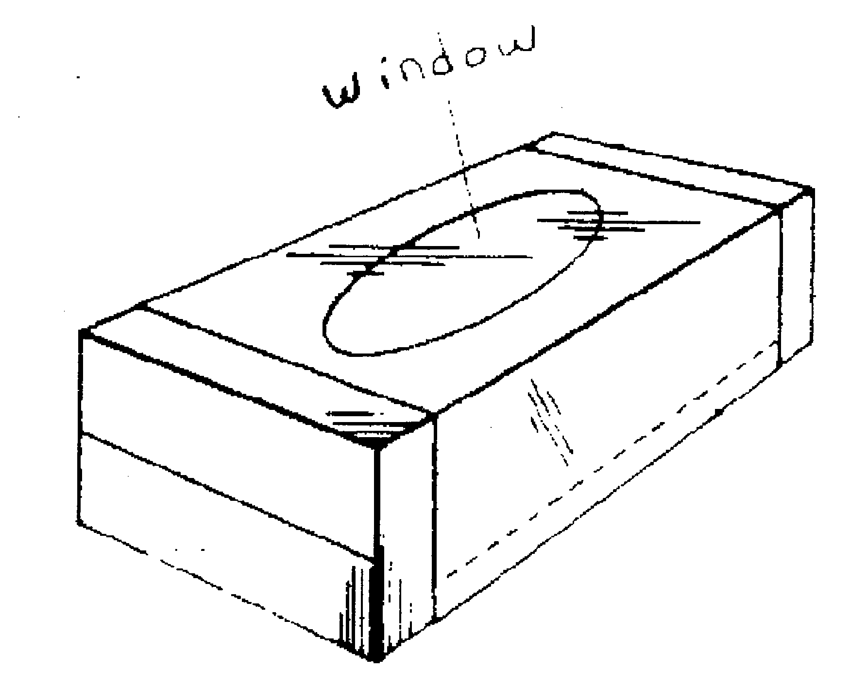 Receptacle having a window or transparent portion.
