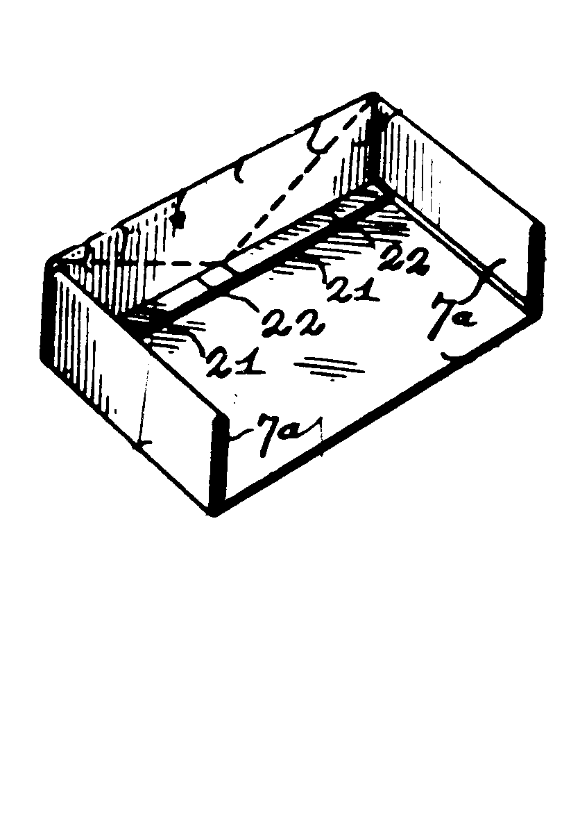 downwardly extensions panel; folded flap or tab; adjacentbox wall
