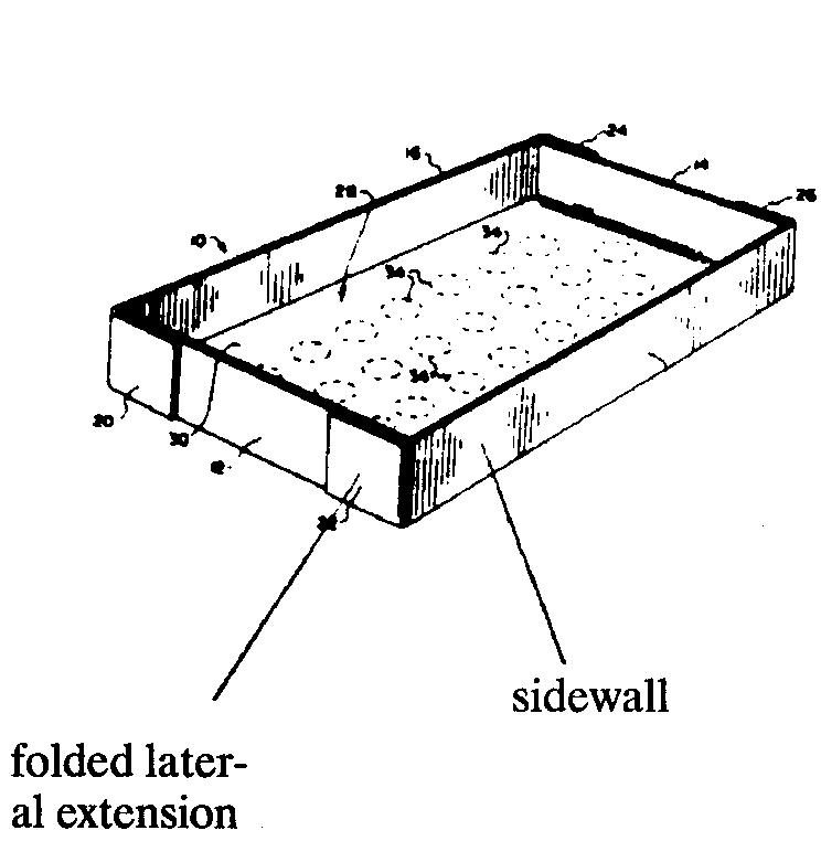 folded lateral extension; sidewall
