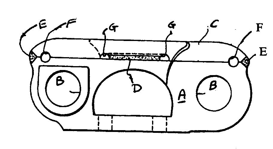 A - Track line; B - Connector pin bores; C - Removable vail;D, E - Weldments; F, G - Cross bores to avoid stress
