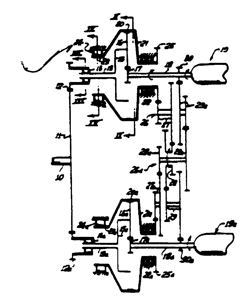 one-way brake; engine #1; engine #2
