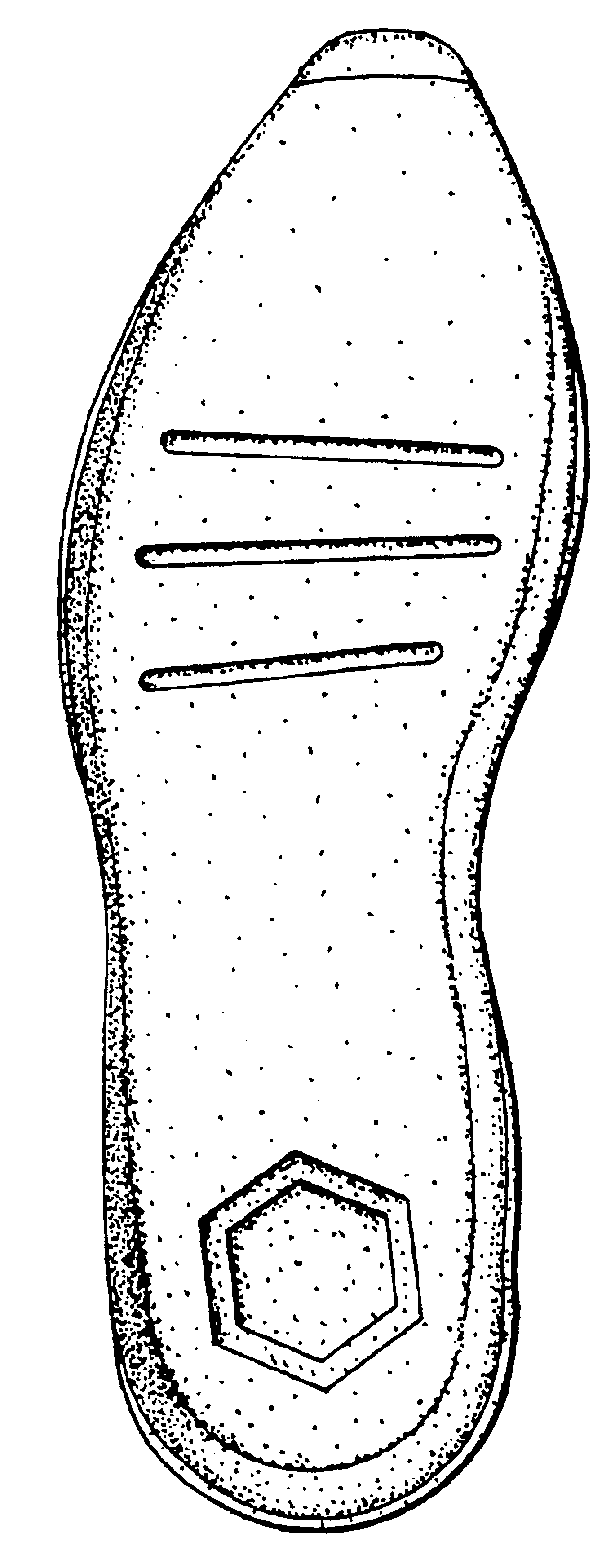 A typical example of  a sole with a hexagonal element.
