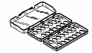 Example of a design for a compartmental storage containerfor a pill or tablet.	 
