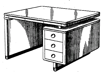 Figure 1. Example of a design for a desk top spaced from support.   
