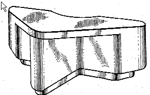 Figure 1. Example of a design for a desk with curved edges.
