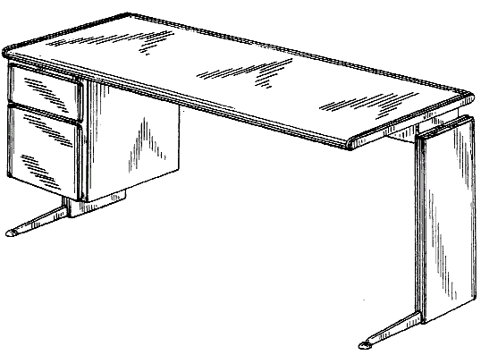 Figure 1. Example of a design for a desk at one leg.
