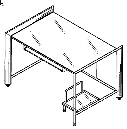 Figure 1. Example of a design for workstation shelves below work surface.   
