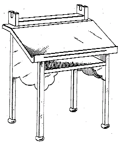 Figure 1. Example of a design for a workstation shelf below work surface.
