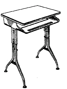 Figure 1. Example of a design for a workstation with tubular supports and shelf below work surface.
