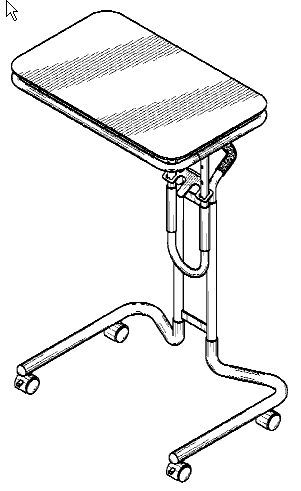 Figure 1. Example of a design for a workstation with tubular supports.
