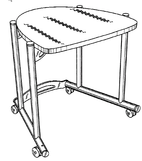 Figure 2. Example of a design for a workstation with tubular supports.   
