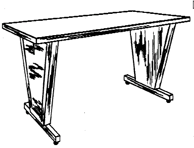 Figure 2. Example of a design for a workstation with symmetrical leg extensions.   
