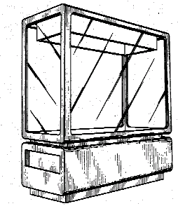 Figure 1. Example of a design for a visible and enclosed storage with inset and transparent panel.
