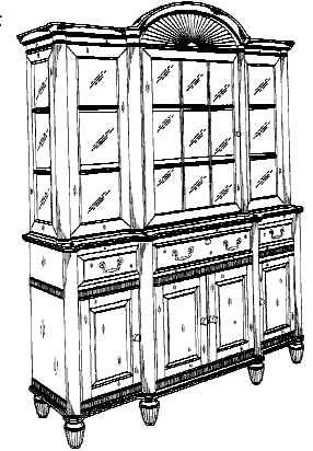 Figure 4. Example of a design for visible and enclosed storage with inset and transparent panel.   
