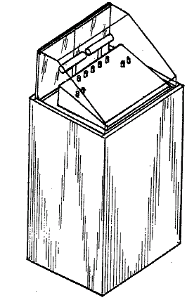 Figure 2. Example of a design for visible and enclosed storage with inclined viewing surface.   
