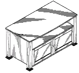 Figure 1. Example of a design for visible and enclosed storage with transparent panel.   
