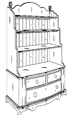 Figure 2. Example of a design for a bookcase with stepped surfaces.
