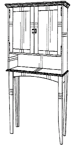 Figure 1. Example of a design for visible and enclosed storage with inset and transparent panel.
