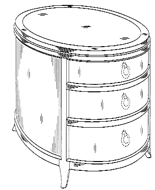 Figure 2. Example of a design for a curved-front chest.
