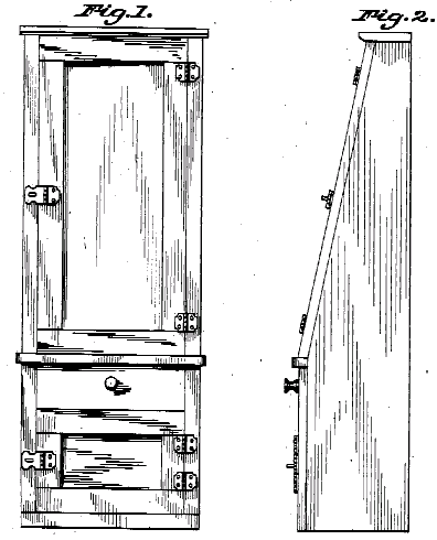 Figure 1. Example of a design for a gun cabinet with inclinded front.
