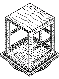 Figure 2. Example of a design for a swivel square storage unit.   
